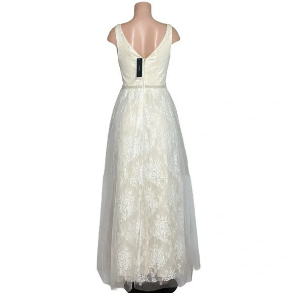 LULUS Sweet Love Floral Lace Beaded Maxi Dress, Ivory, Small - Picture 10 of 15